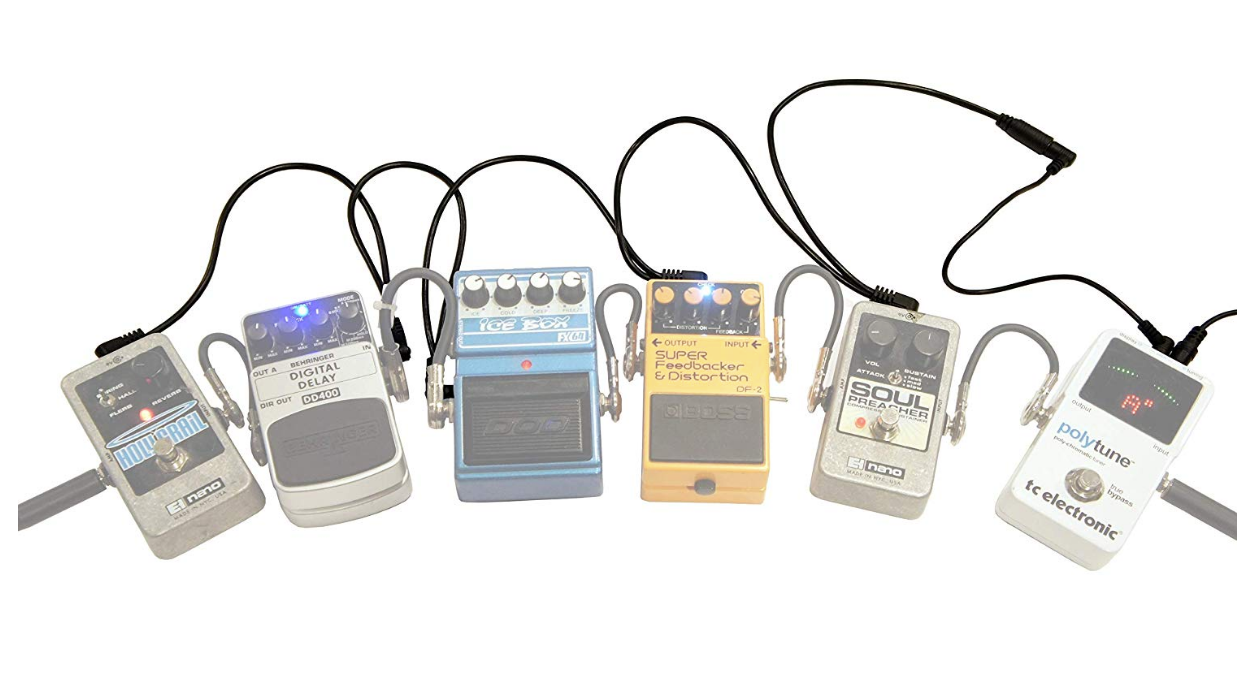 Kurrent Electric Guitar Pedal Power Supply Effects 5-Way Daisy Chain & 6ft Extension Cable Kit