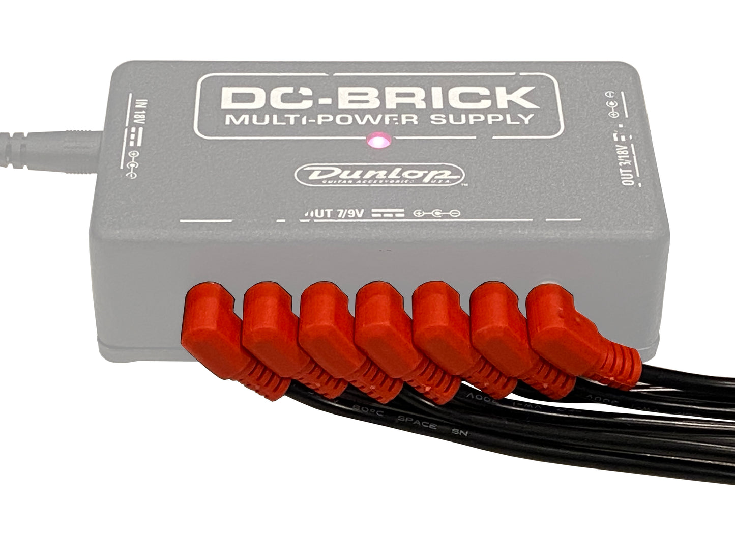 DC Power Supply & (7) Pack Effects Pedal Power Cables for Dunlop DC Brick